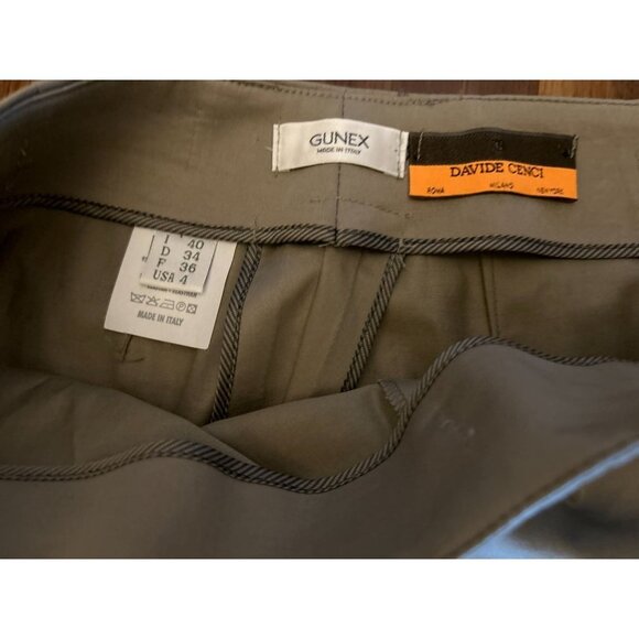 Womens Made in Italy Davide Cenci Green Beige Cotton Pants Trousers Pants Size 4 - Picture 5 of 5